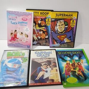 Kids DVD Lot Scooby-Doo Superman Betty Boop Bobs Big Break Bella Dancerella 6pc